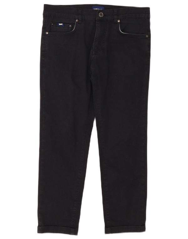 Gas Herren Slim Fit verkürzte Hose W32 L25 Marineblau