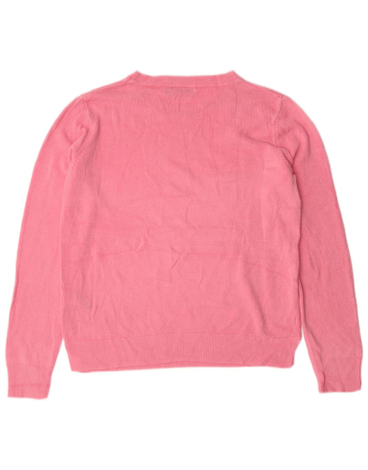 MARKS & SPENCER Damen-Pullover mit U-Boot-Ausschnitt, UK 12, Mittelrosa, Acryl