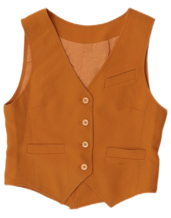 Vintage Damen 4-Knopf-2-teiliges Set UK 10 Small Orange