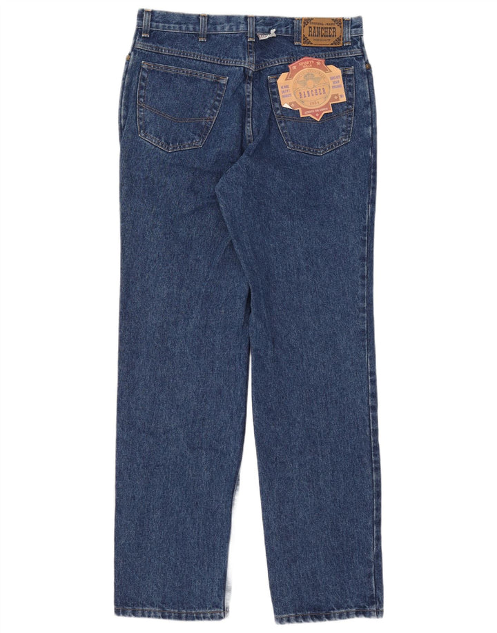 Rancher Herren Straight Jeans W36 L34 Blaue Baumwolle