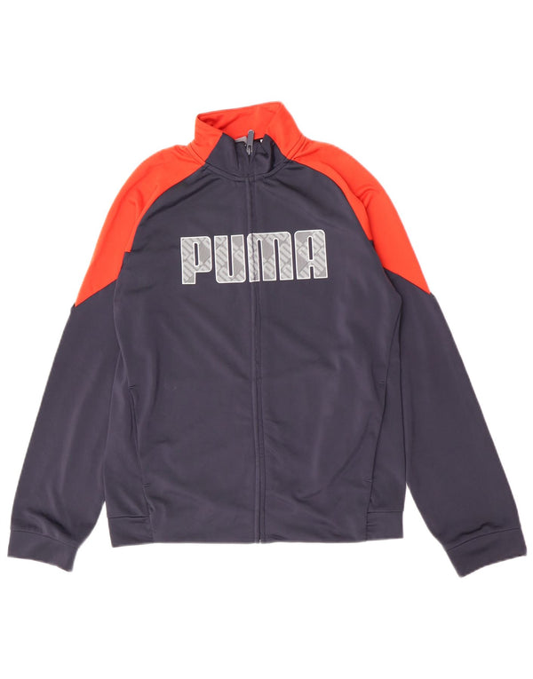 Puma Jungen Grafik-Trainingsoberteil, Jacke, 13–14 Jahre, Marineblau, Farbblock