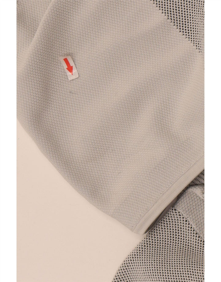 ADIDAS Herren-Kapuzenpullover mit Reißverschluss, mittelgrau, Nadelstreifen