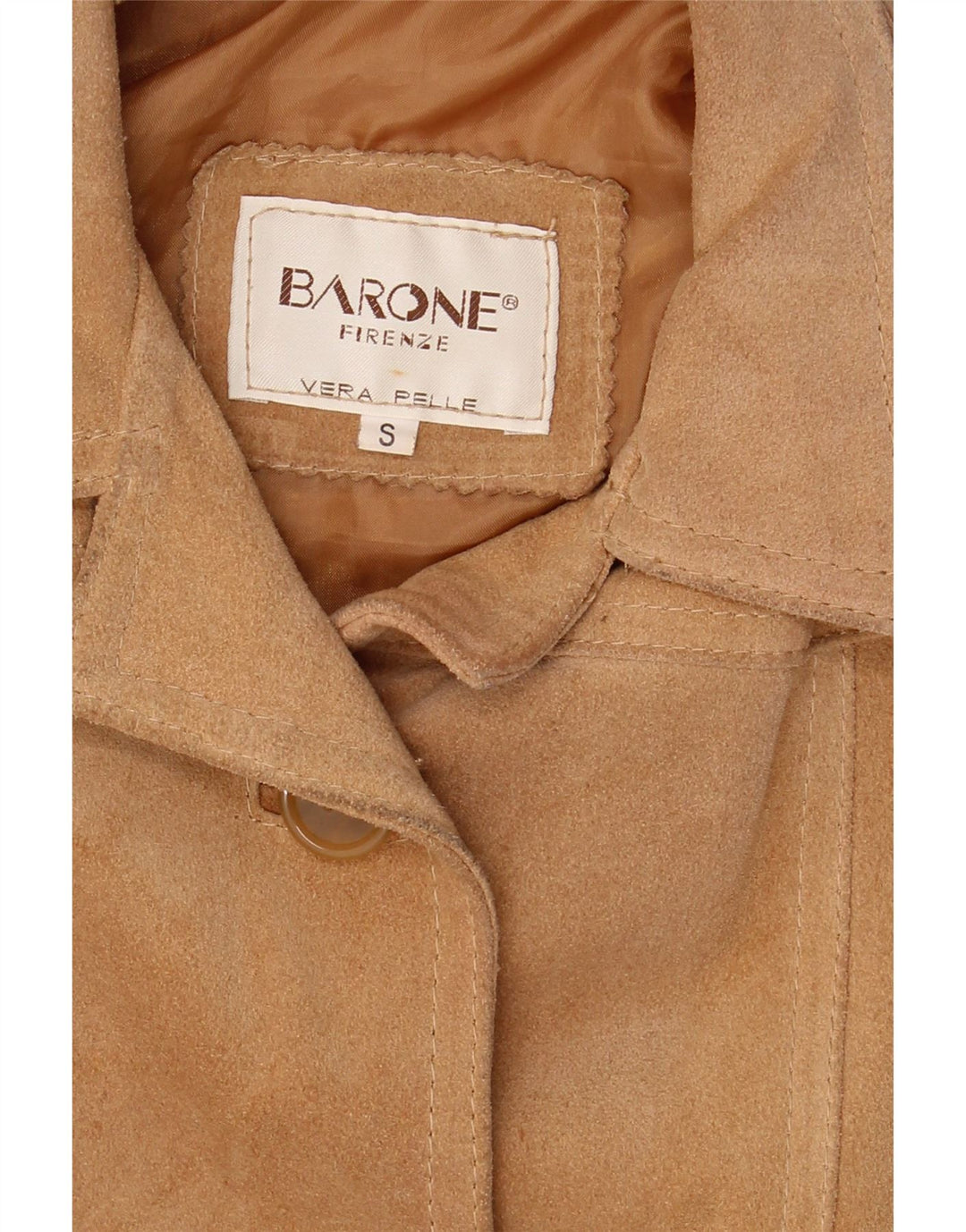 Barone Damen Wildlederjacke UK 10 Small Beige Leder