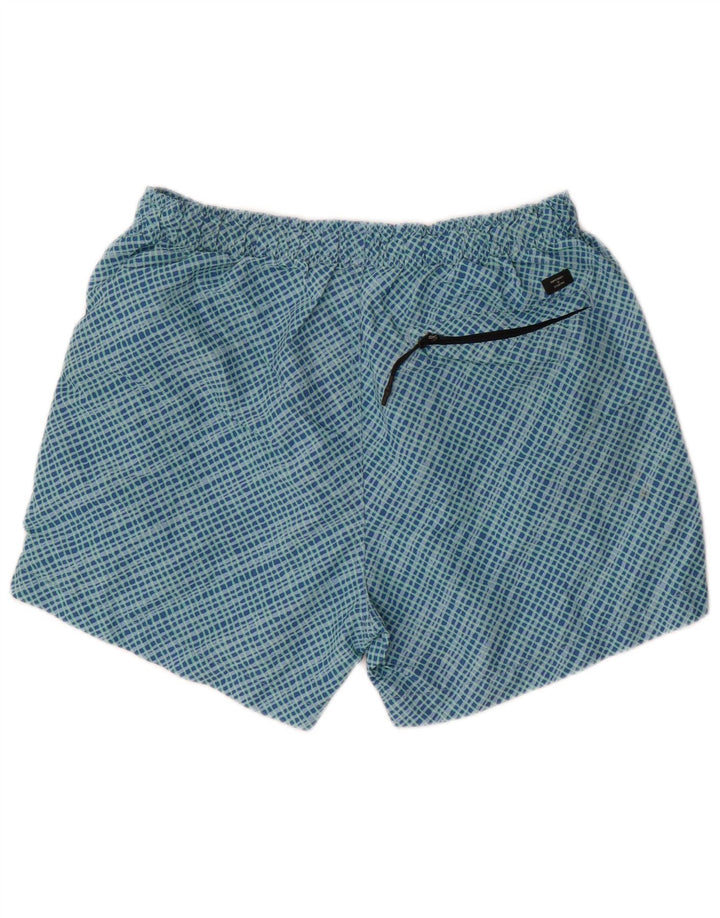 Superdry Herren-Badeshorts, groß, blau kariert, Polyester