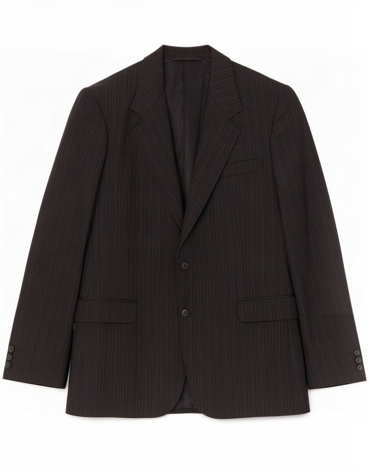 Jvlivs Herren-Blazer mit 2 Knöpfen, IT 48, mittelschwarz, Nadelstreifen