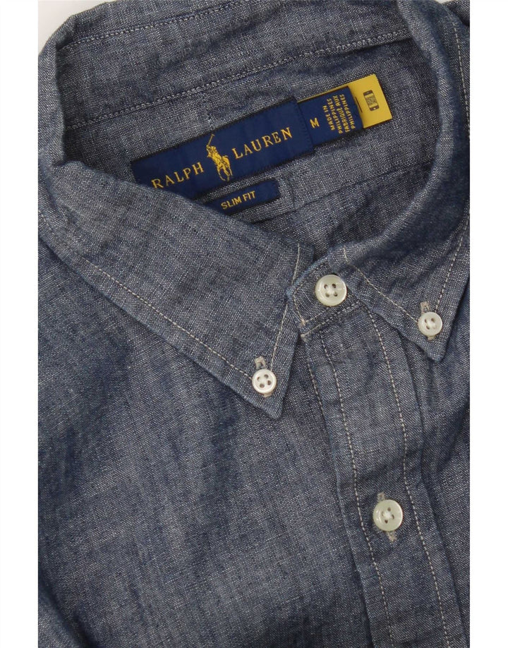 Ralph Lauren Herren-Slim-Fit-Hemd in mittlerem Marineblau