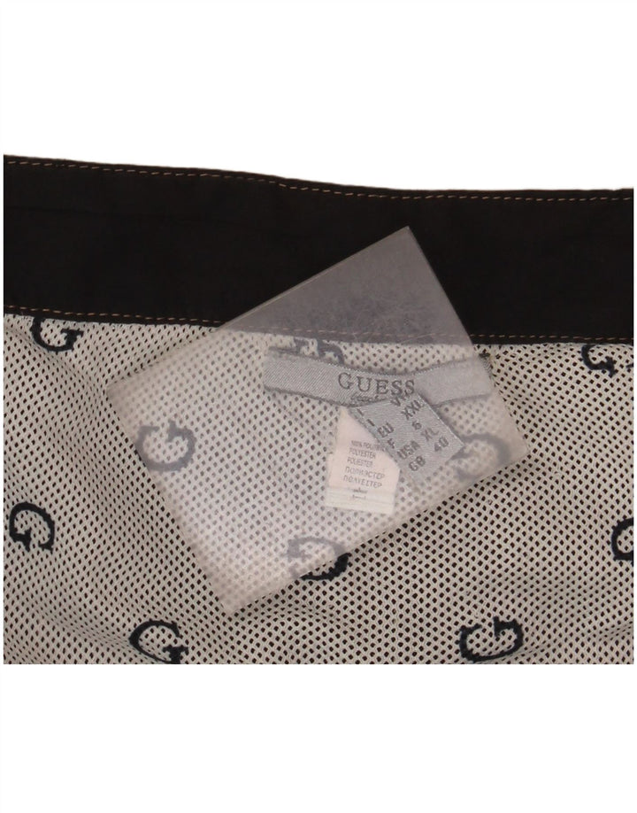Guess Herren-Badeshorts mit Grafik, 2XL, schwarzes Polyester