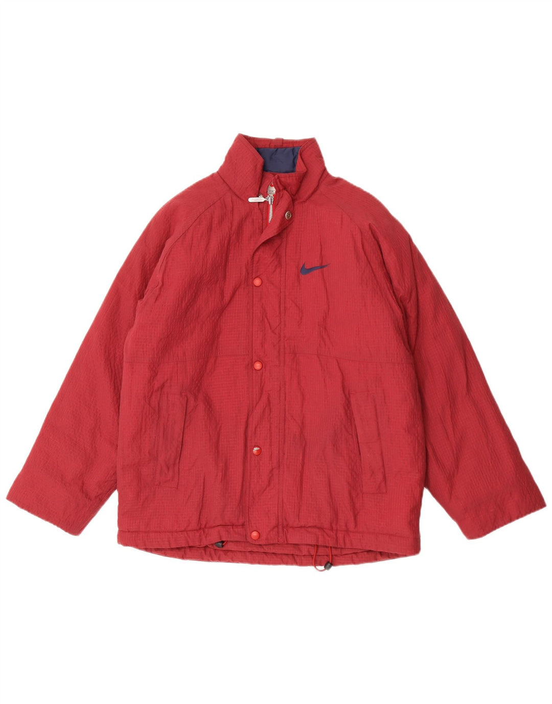 Nike Windjacke für Jungen, 12–13 Jahre, groß, bordeauxrot kariertes Nylon