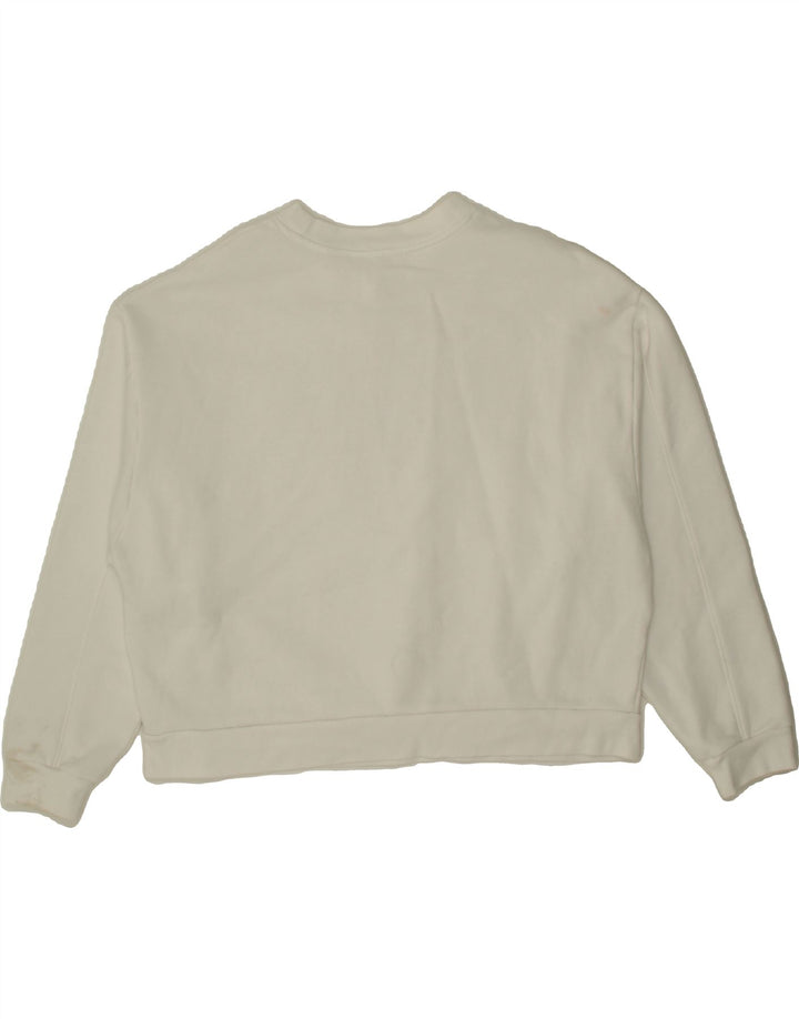LEVI'S Womens Oversized Crop Graphic Sweatshirt Jumper UK 14 Medium White Vintage Levi's and Second-Hand Levi's from Messina Hembry 