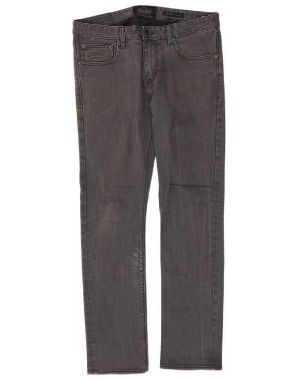 Superdry Herren Corporal Slim Jeans W33 L32 Graue Baumwolle