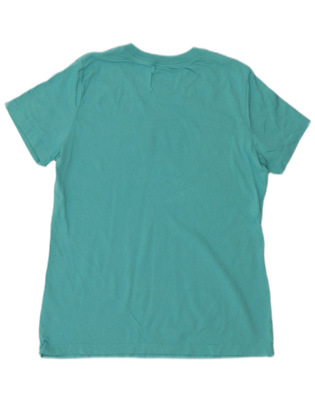 NIKE Womens Graphic T-Shirt Top UK 14 Medium Turquoise Cotton