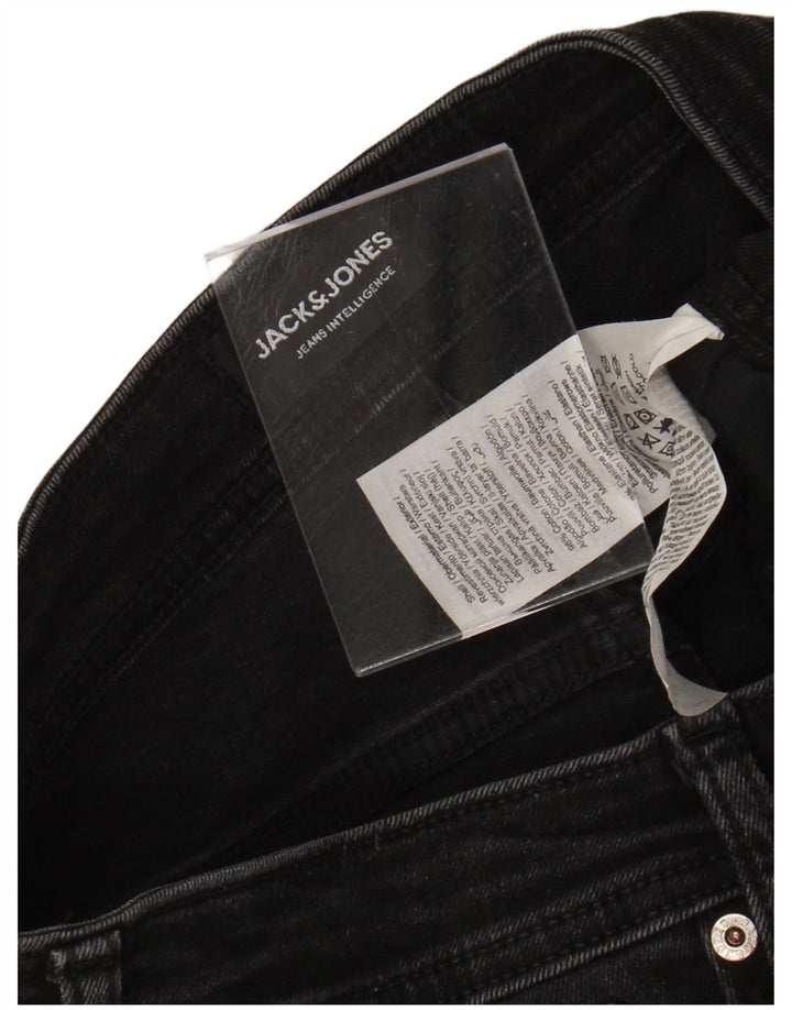 Jack & Jones Herren Distressed Skinny Jeans W32 L32 Schwarze Baumwolle