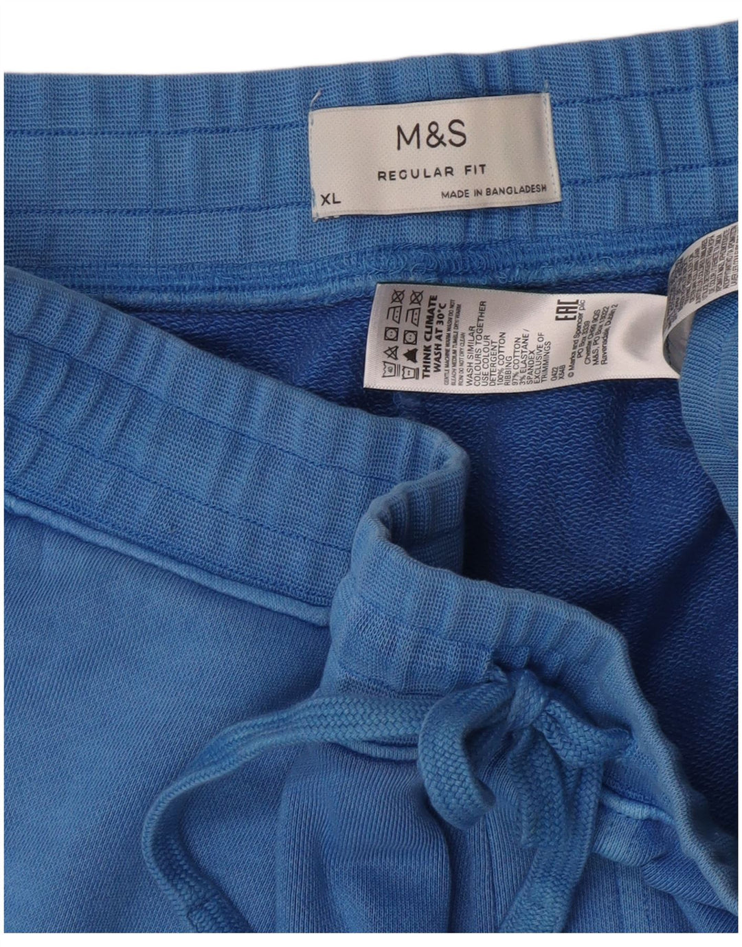 Marks & Spencer Herren-Sportshorts mit normaler Passform, XL, Blau, Baumwolle