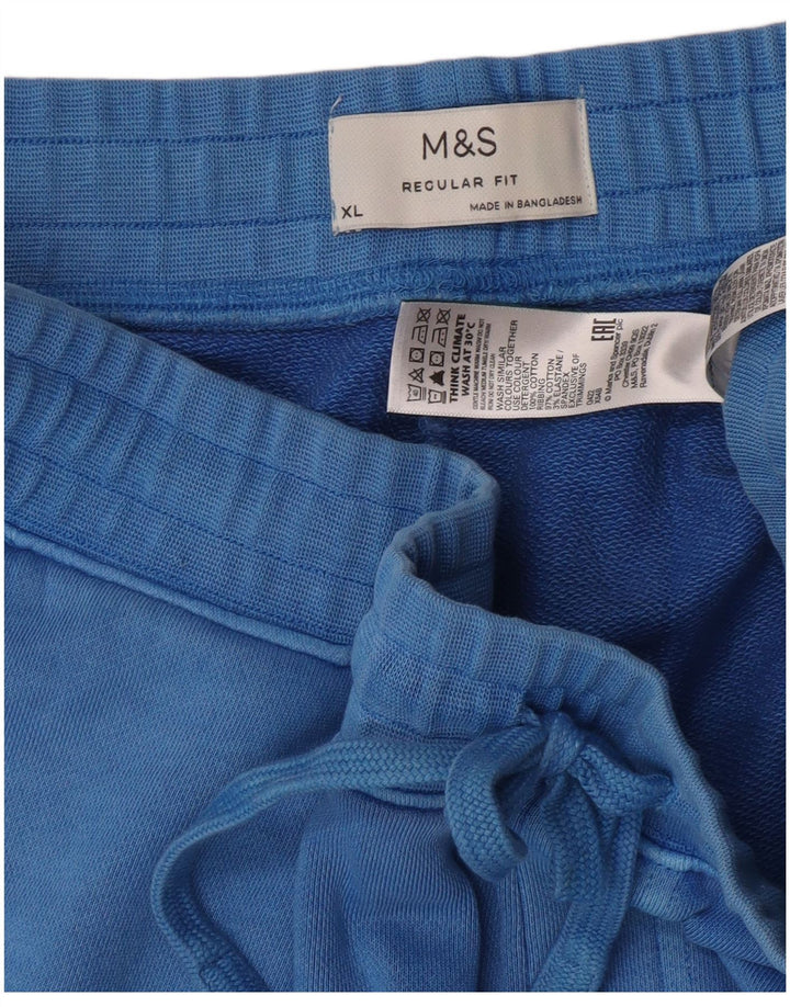 Marks & Spencer Herren-Sportshorts mit normaler Passform, XL, Blau, Baumwolle