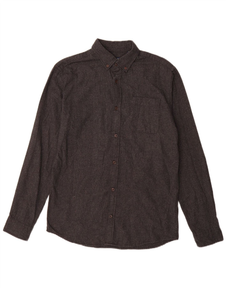 JACK & JONES Herren-Flanellhemd aus mittelgrauer Baumwolle