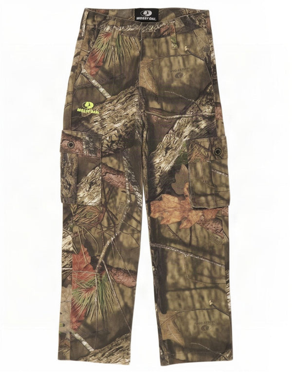 Mossy Oak Cargohose für Jungen, 10–11 Jahre, Größe L, W26, L25, Khaki-Tarnung