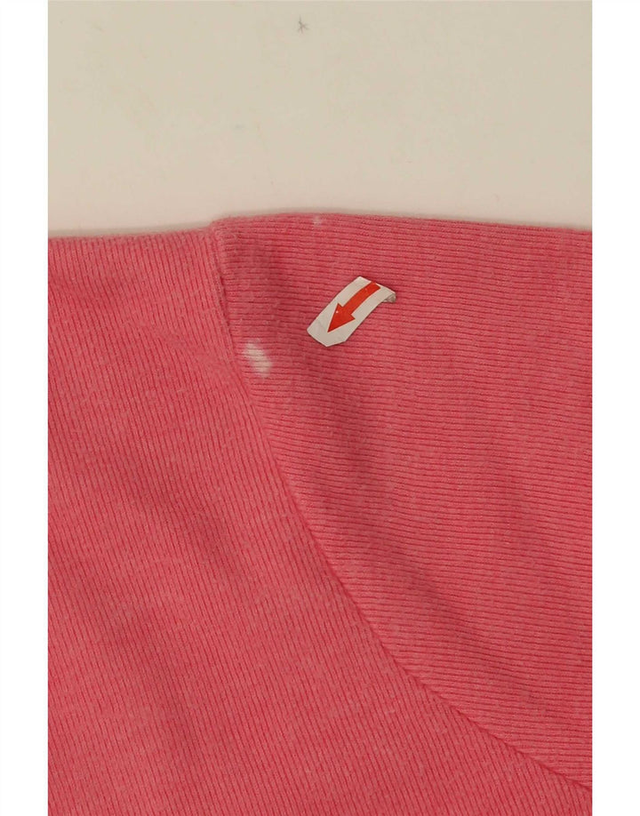 Zara Damen-Oversize-Oberteil, langärmlig, UK 16, Größe L, Rosa, Baumwolle