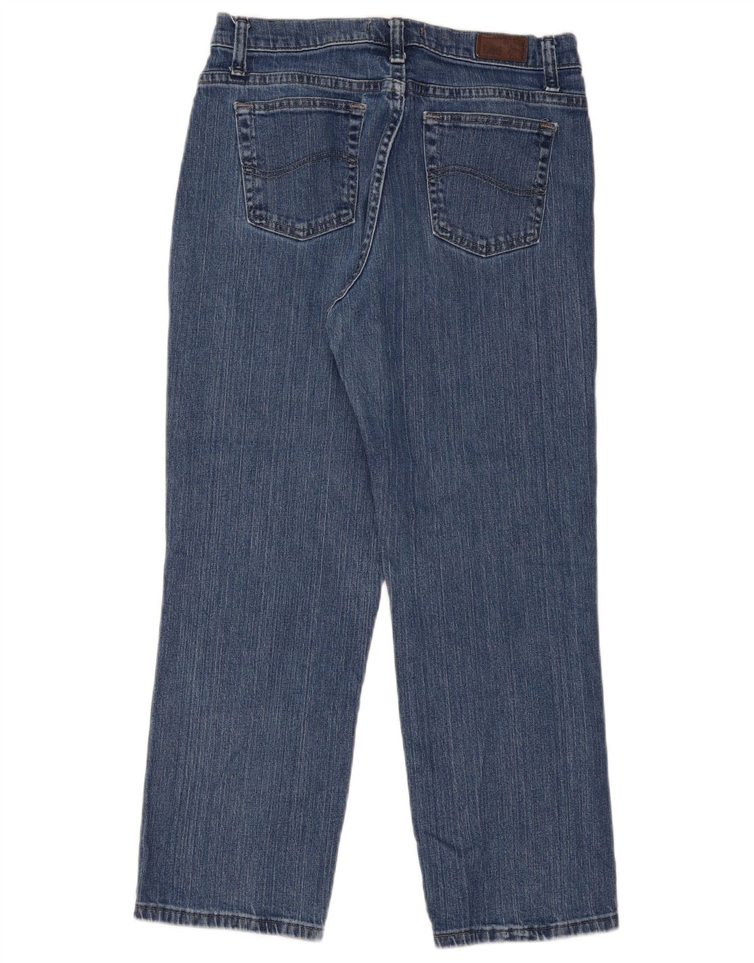 LEE Damen Petite Relaxed Fit Straight Jeans US 8 Medium W30 L27 Blau