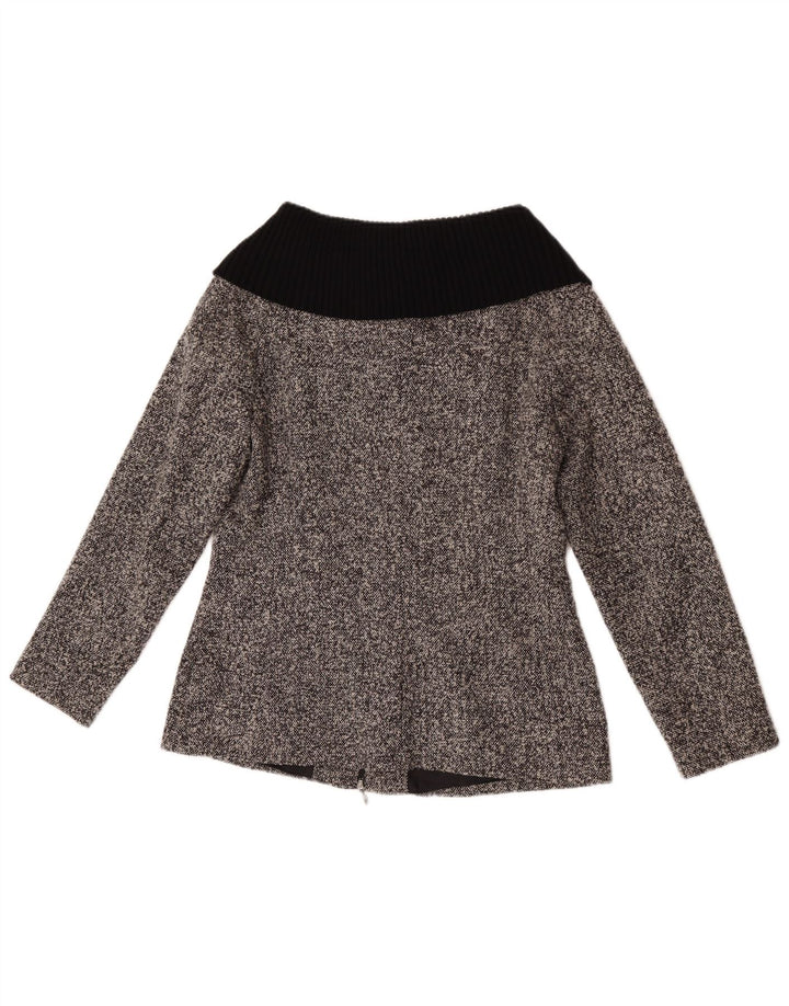 Luisa Spagnoli Damen Blazer Jacke IT 46 Große grau gefleckte Wolle