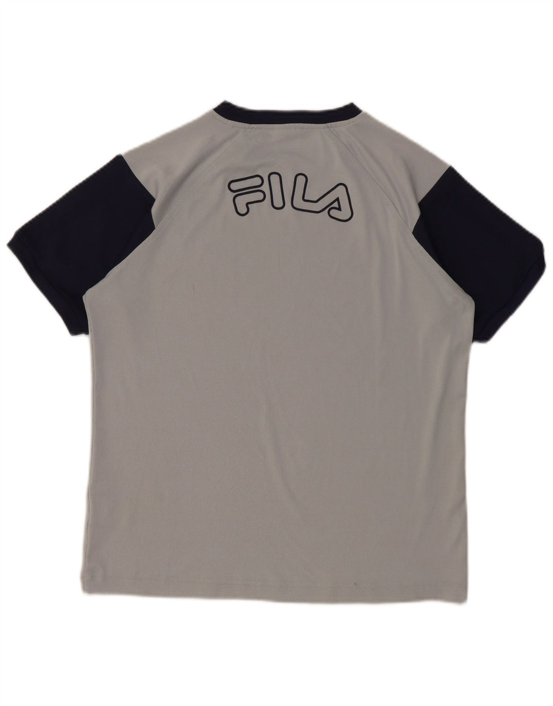 FILA Grafik-T-Shirt-Oberteil für Jungen, 11–12 Jahre, Mittelgrau, Farbblock
