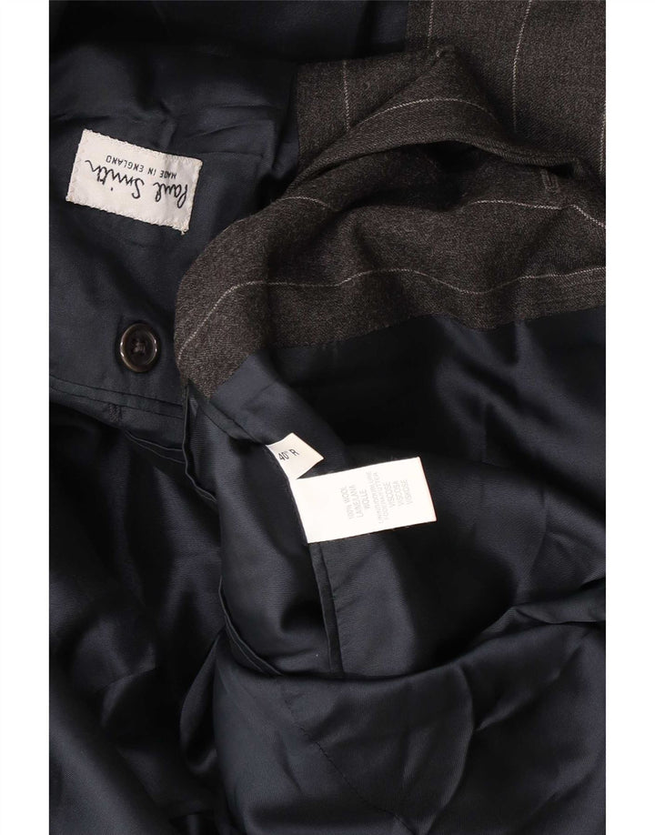 Paul Smith Herren-Blazer mit 3 Knöpfen, UK 40, große graue Nadelstreifenwolle
