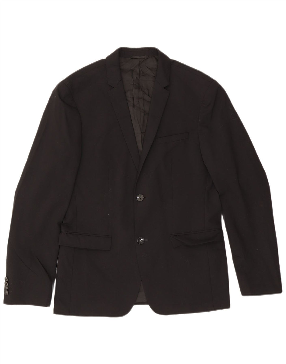 CALVIN KLEIN Herren 2-Knopf-Blazerjacke IT 48 Mittelschwarze Wolle