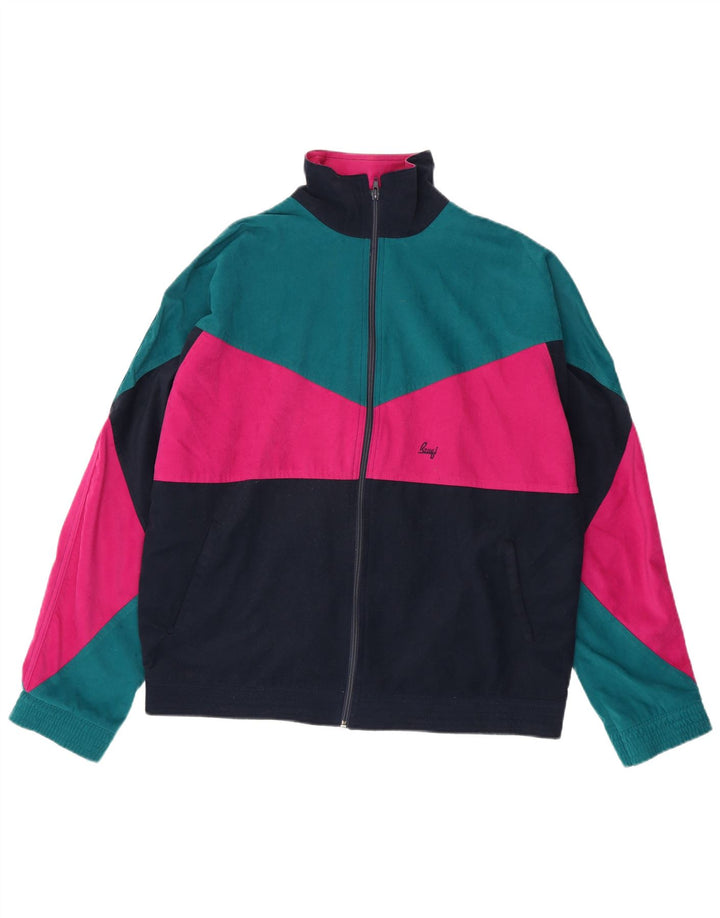 BRUGI Herren-Trainingsanzug-Oberteil, große, mehrfarbige Colourblock-Polyesterjacke