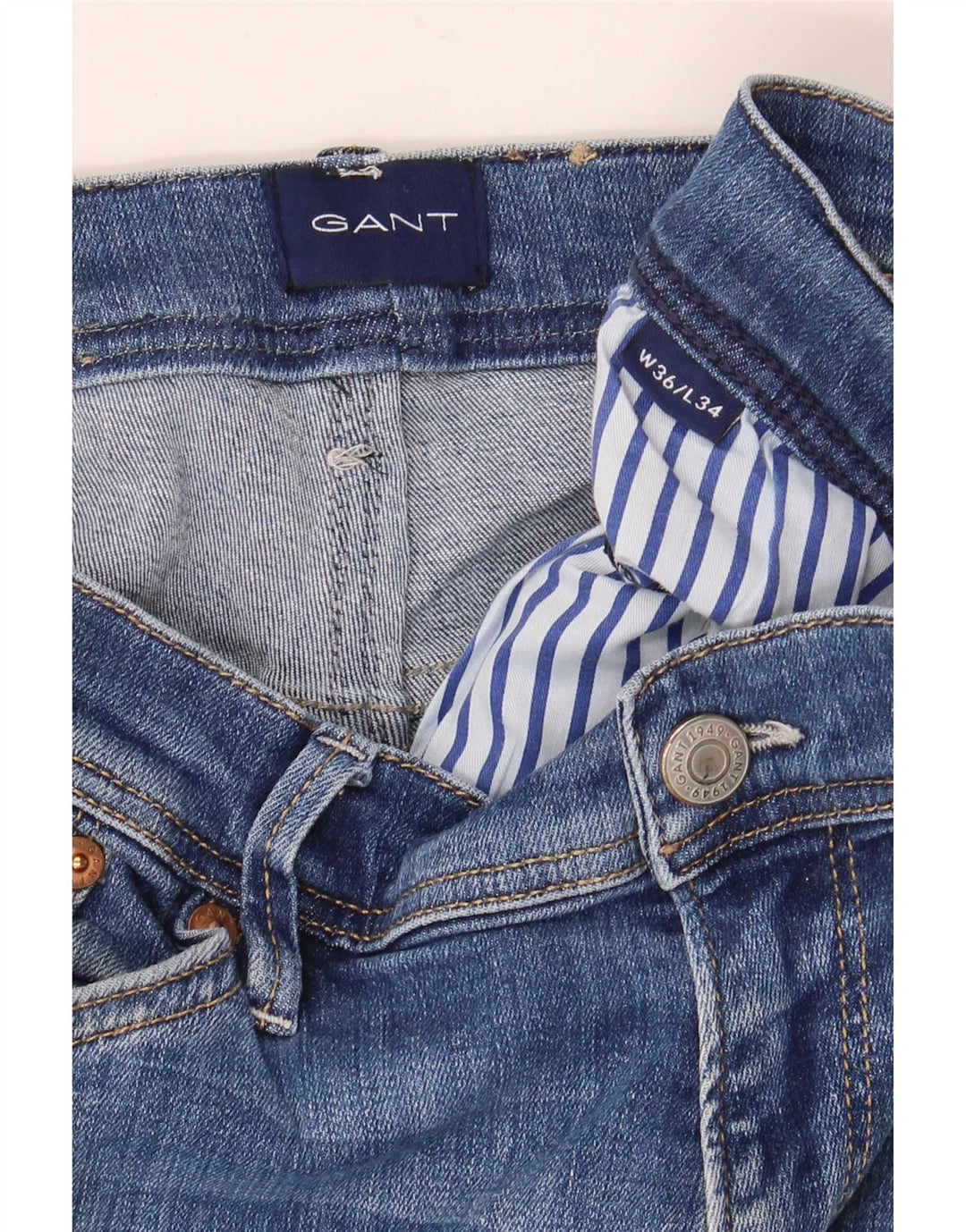 Gant Herren Slim Jeans W30 L30 Blaue Baumwolle