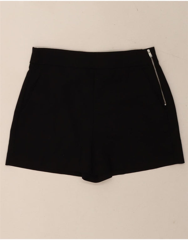 Zara Damen-Shorts mit hoher Taille, lässig, Größe L, W30, Schwarz