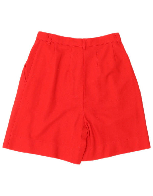BENETTON Womens High Waist Pegged Casual Shorts IT 40 Small W24 Rote Wolle