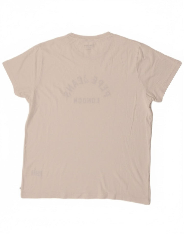 PEPE Jeans Herren Regular Graphic T-Shirt Top XL Weiße Baumwolle