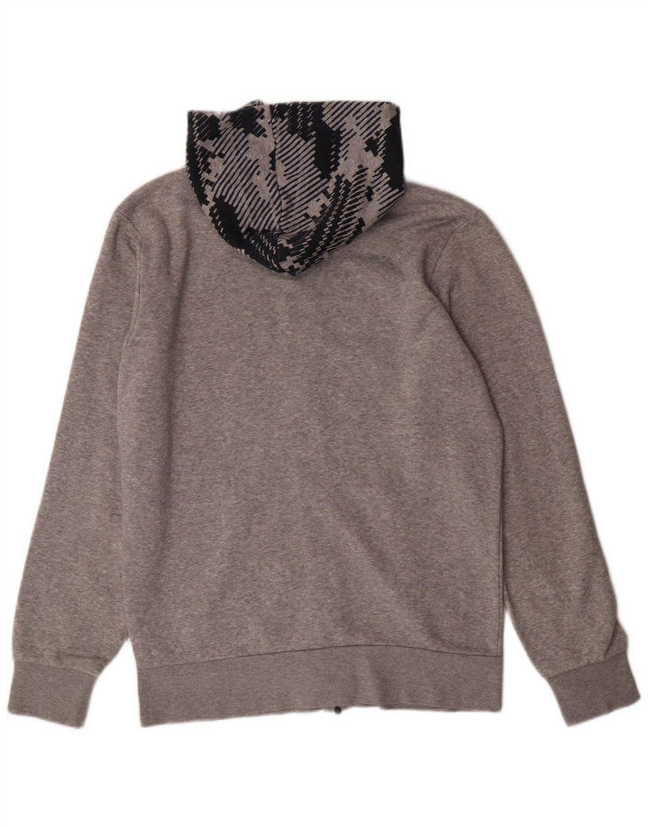 ADIDAS Herren-Kapuzenpullover mit Reißverschluss, klein, grau, geometrisch, Baumwolle