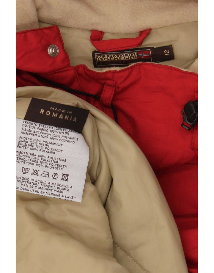 Napapijri Jungen-Anorakjacke mit grafischer Kapuze, 11–12 Jahre, rotes Polyamid