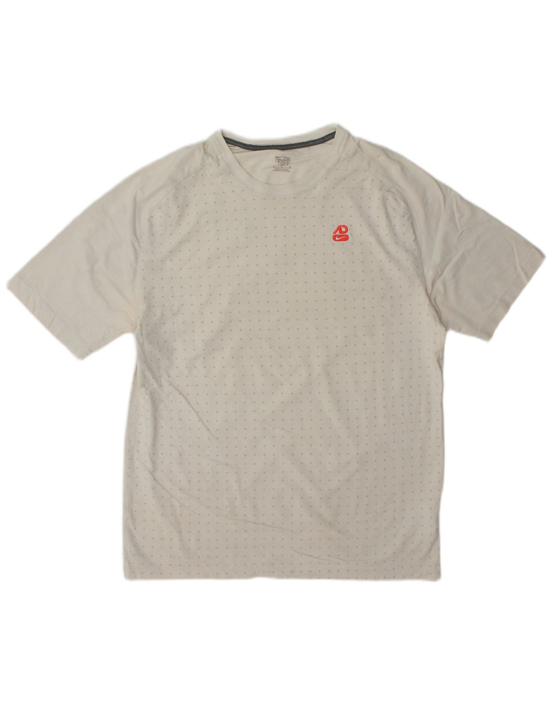Nike Herren-T-Shirt-Oberteil aus mittelweißer, gepunkteter Baumwolle