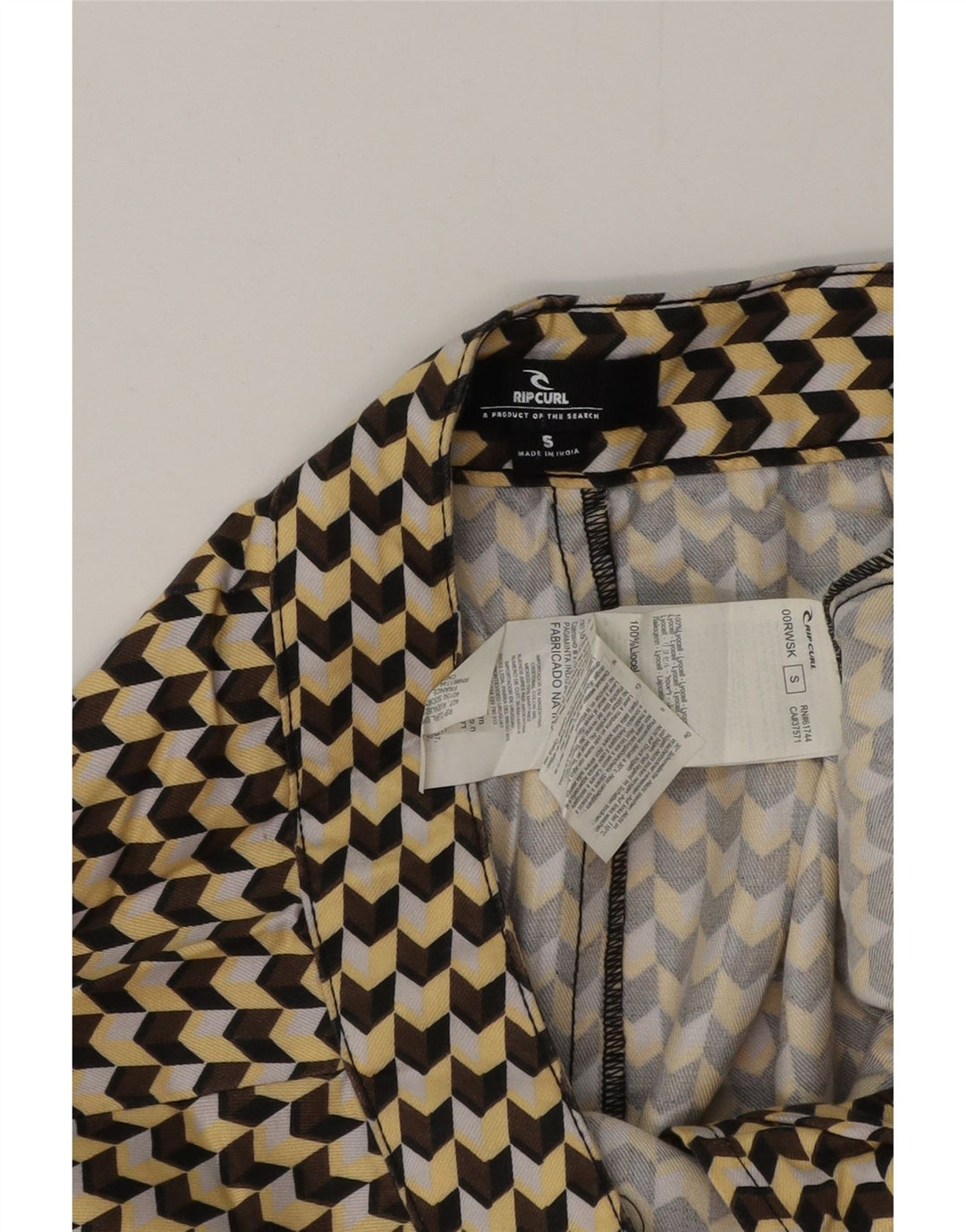 Rip Curl Damen Minirock Small W28 Mehrfarbiges geometrisches Lyocell