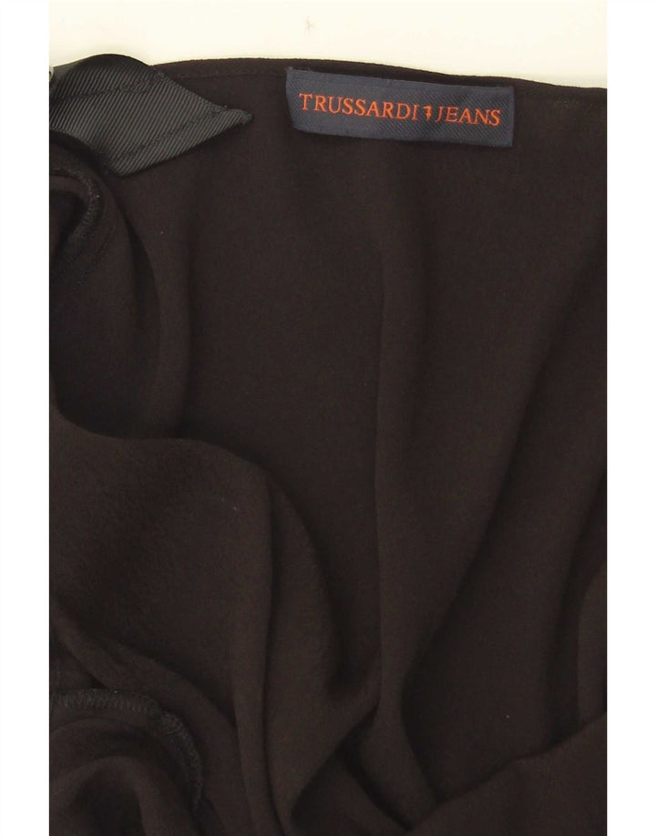 Trussardi Damen Schulterfreies Top IT 48 XL Schwarze Viskose