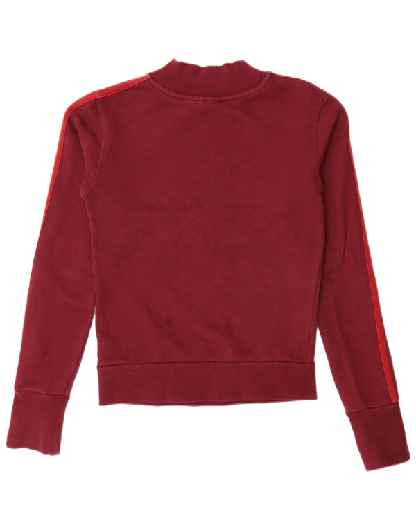 Adidas Damen Sweatshirt Pullover UK 6 XS Burgund Baumwolle