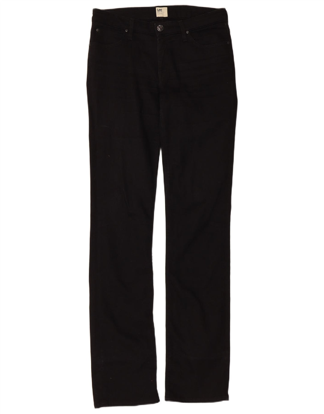 Lee Damen Marlin Slim Straight Jeans W30 L35 Schwarze Baumwolle