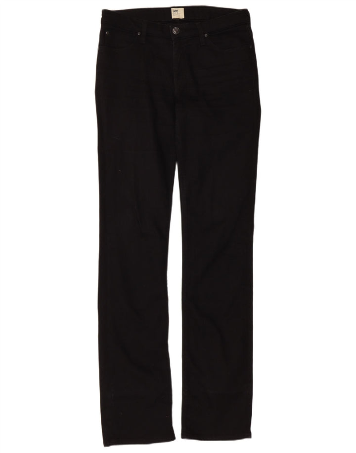 Lee Damen Marlin Slim Straight Jeans W30 L35 Schwarze Baumwolle