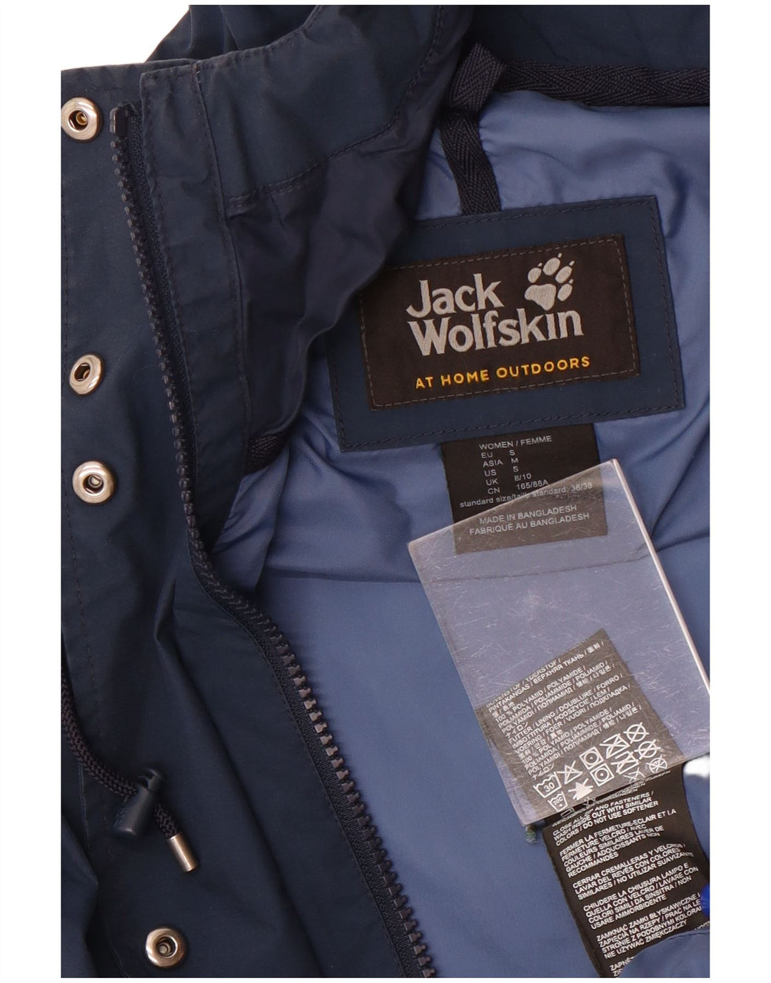 Jack Wolfskin Damen-Windbreakerjacke mit Kapuze, Gr. 8/10, Größe S, Marineblau