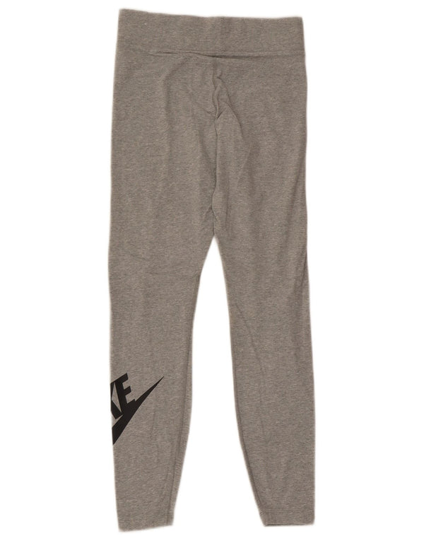 Nike Womens Graphic Leggings UK 8 Small Graue Baumwolle