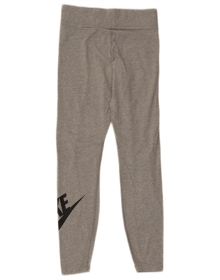 Nike Womens Graphic Leggings UK 8 Small Graue Baumwolle