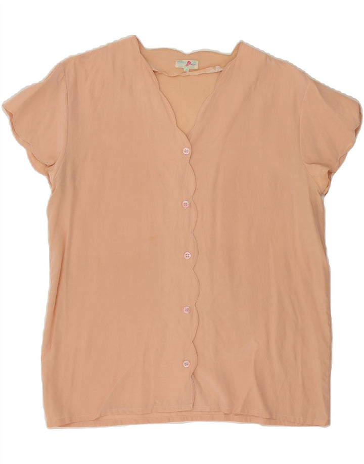 BALL ON Womens Short Sleeve Shirt Blouse EU 36 Small Pink Silk Vintage Ball On and Second-Hand Ball On from Messina Hembry 