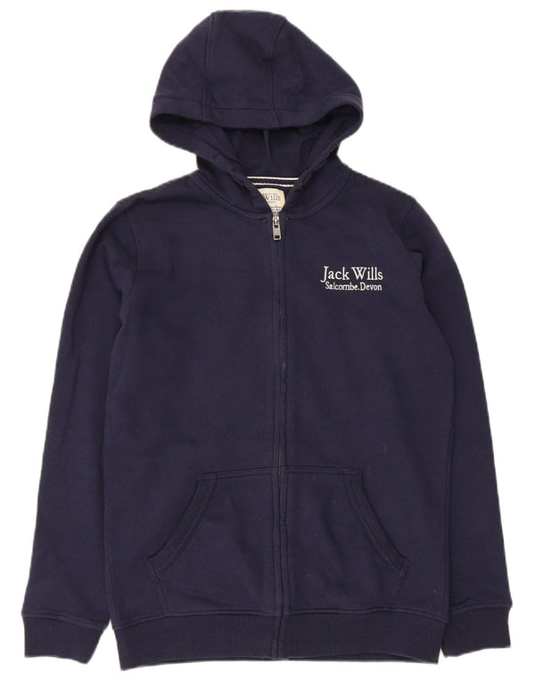 Jack Wills Jungen Salcombe Devon Kapuzenpullover mit Reißverschluss, 12–13 Jahre, Marineblau