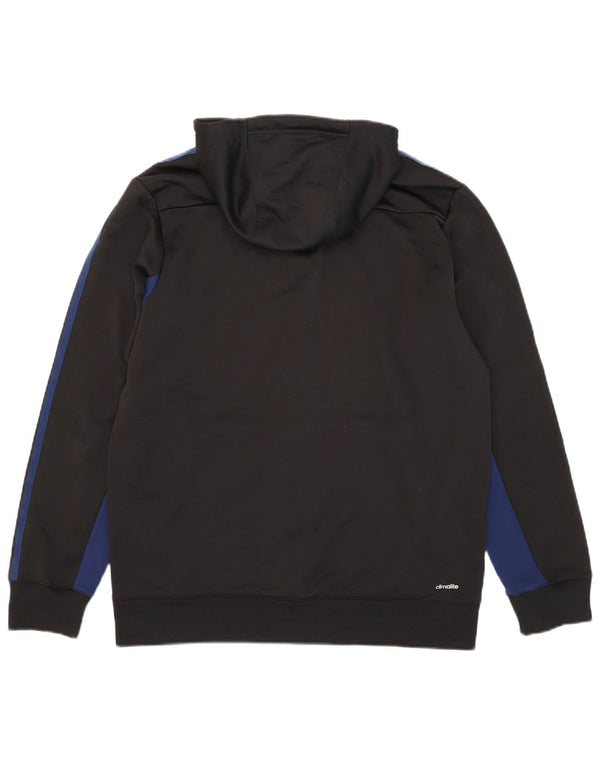 Adidas Herren Climalite Zip Hoodie Pullover Medium Schwarz Colourblock Polyester
