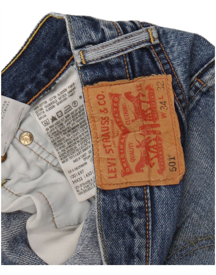 Levi's Herren 501 Straight Jeans W34 L32 Blaue Baumwolle