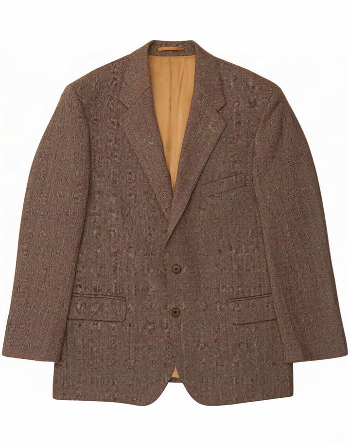 Magee Herren-Blazer mit 2 Knöpfen, UK 46 3XL, graue Schurwolle mit Fischgrätenmuster