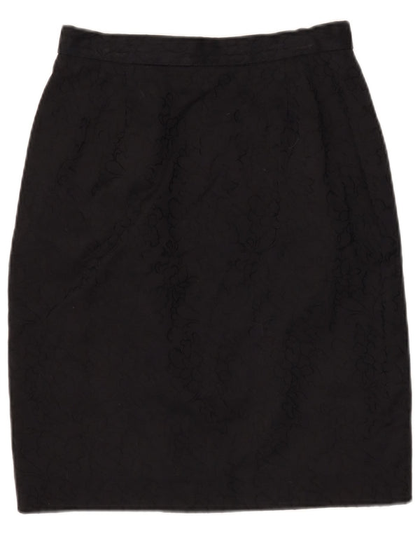 Nazareno Gabrielli Damen Bleistiftrock IT 44 Medium W28 Schwarz geblümte Baumwolle