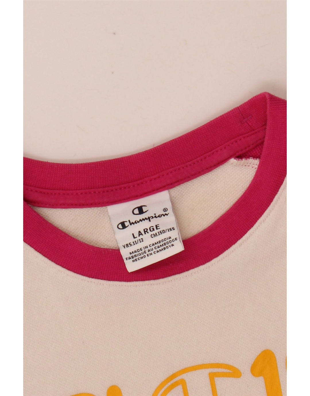 CHAMPION Sweatshirt-Pullover für Mädchen, 11–12 Jahre, groß, rosa, Farbblock