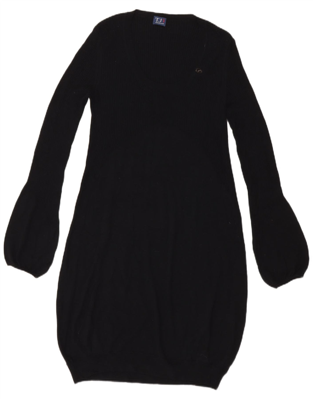 Trussardi Damen-Blasenkleid mit langen Ärmeln, Gr. 44, Größe L, Schwarz, Viskose